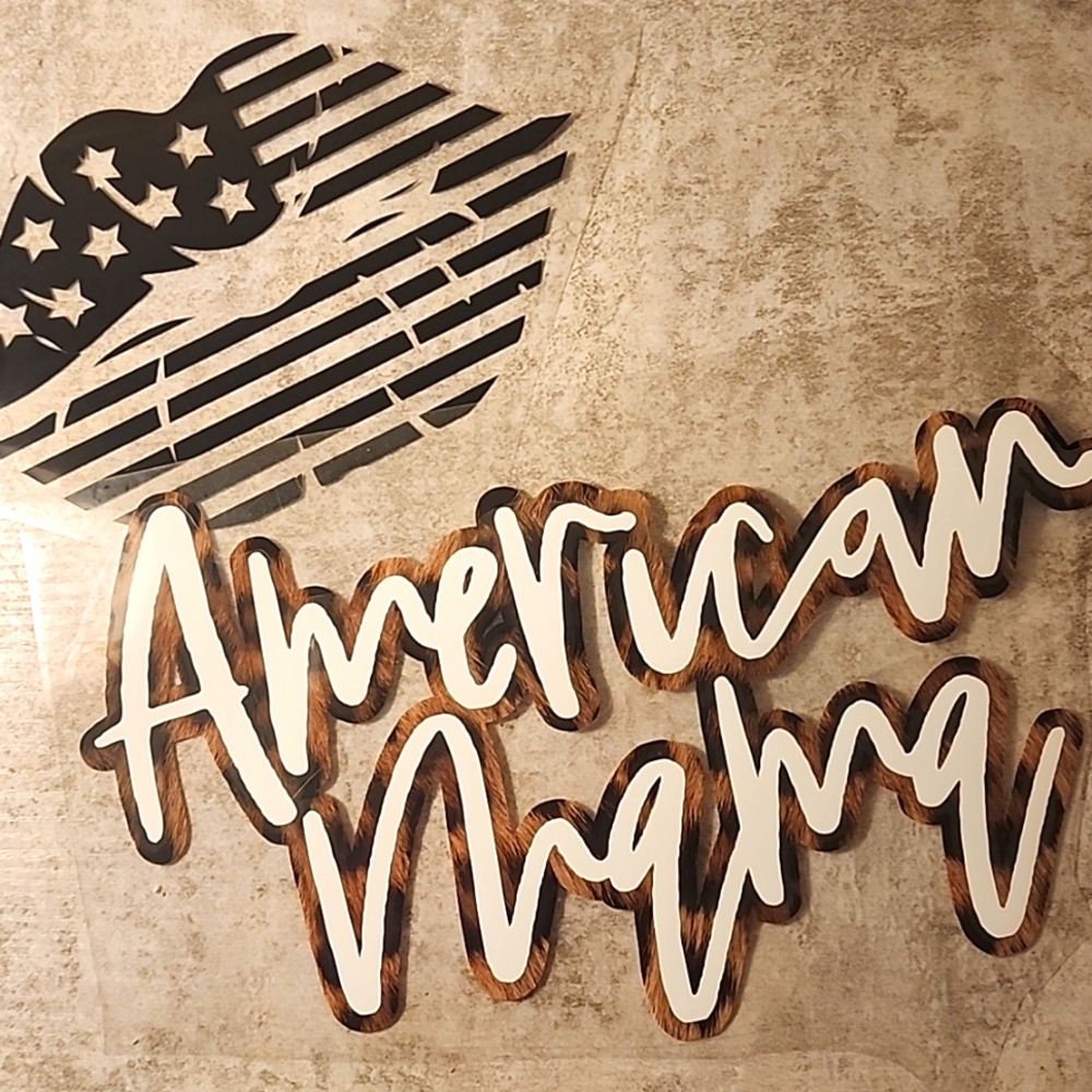 American Mama Iron on decal